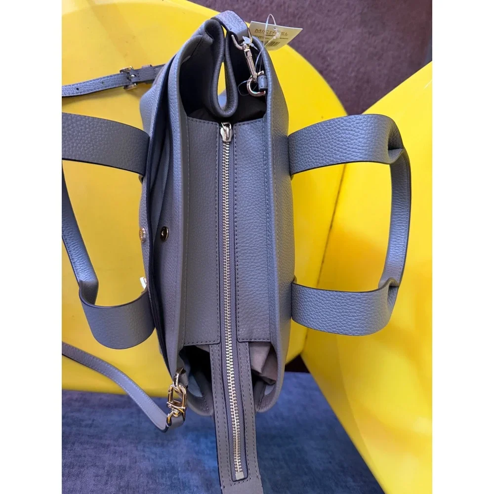 Michael‎ Kors Marilyn Medium Satchel birch Pebbled Leather Handbag Crossbody NEW